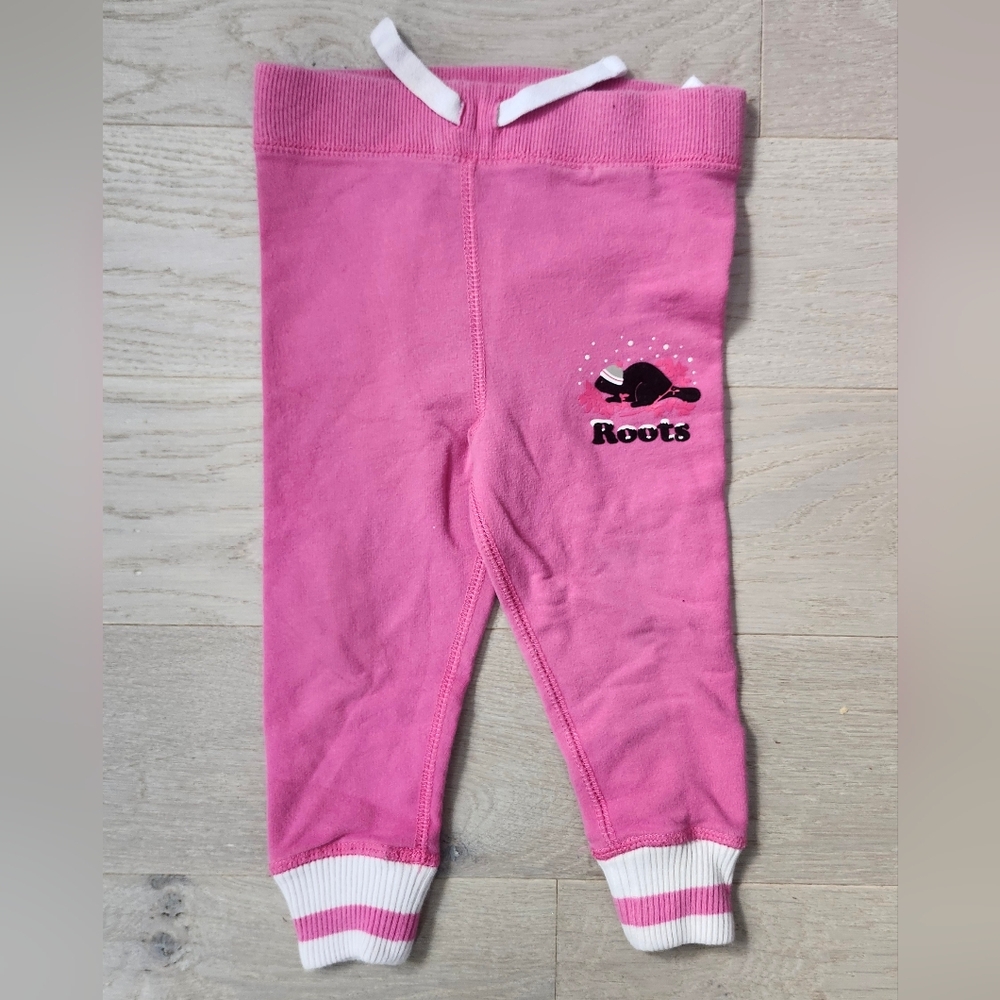 Roots Baby Girl Pink Track Pants Size 12-18